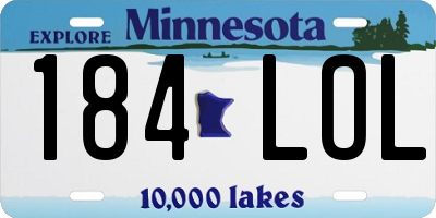 MN license plate 184LOL