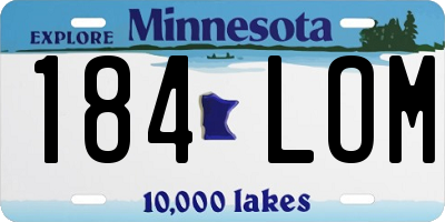 MN license plate 184LOM