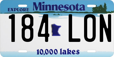 MN license plate 184LON
