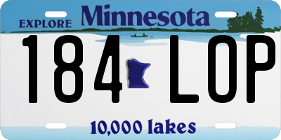 MN license plate 184LOP