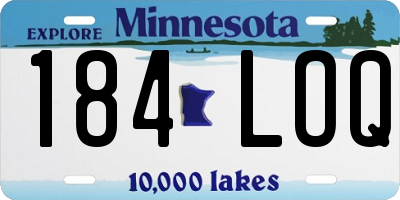 MN license plate 184LOQ