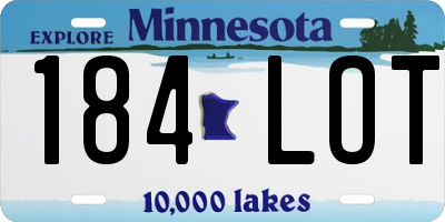 MN license plate 184LOT