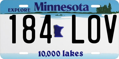 MN license plate 184LOV