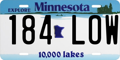 MN license plate 184LOW