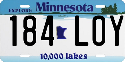 MN license plate 184LOY