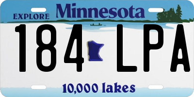 MN license plate 184LPA