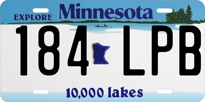 MN license plate 184LPB