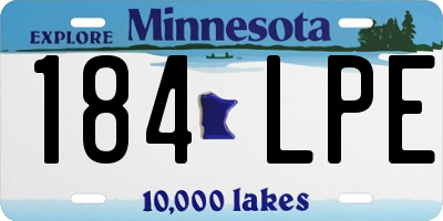 MN license plate 184LPE