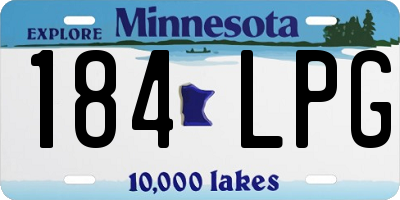 MN license plate 184LPG