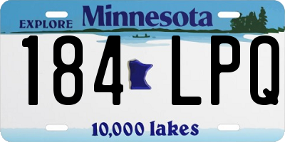 MN license plate 184LPQ