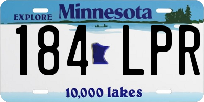 MN license plate 184LPR