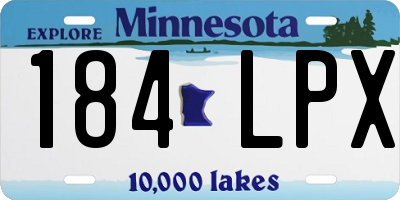 MN license plate 184LPX