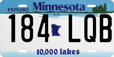 MN license plate 184LQB