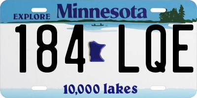 MN license plate 184LQE