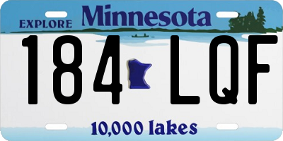MN license plate 184LQF