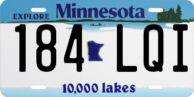 MN license plate 184LQI