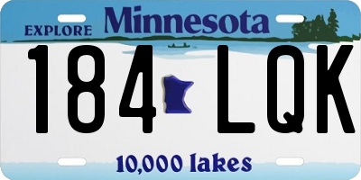 MN license plate 184LQK