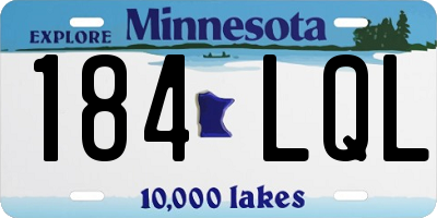 MN license plate 184LQL