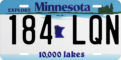 MN license plate 184LQN