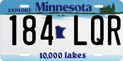 MN license plate 184LQR