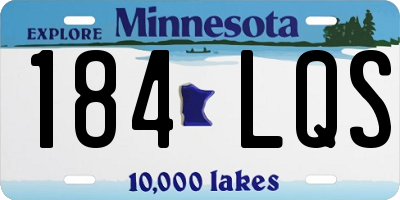 MN license plate 184LQS