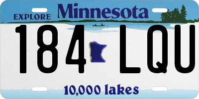 MN license plate 184LQU