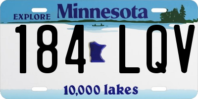 MN license plate 184LQV