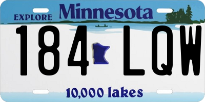 MN license plate 184LQW