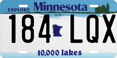 MN license plate 184LQX