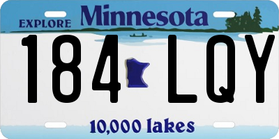 MN license plate 184LQY