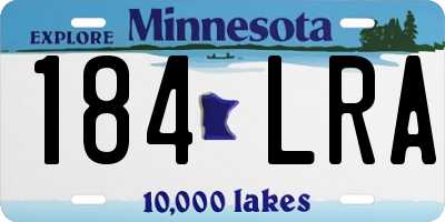 MN license plate 184LRA