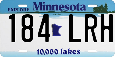 MN license plate 184LRH