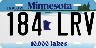 MN license plate 184LRV