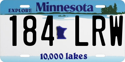 MN license plate 184LRW