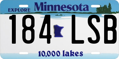 MN license plate 184LSB