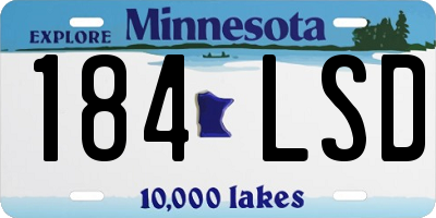 MN license plate 184LSD