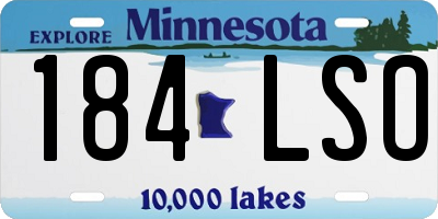 MN license plate 184LSO