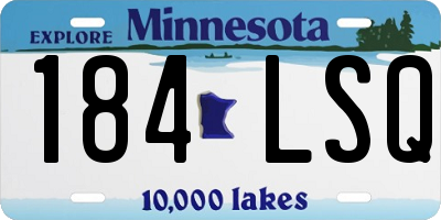 MN license plate 184LSQ