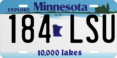 MN license plate 184LSU