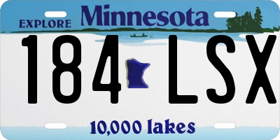 MN license plate 184LSX