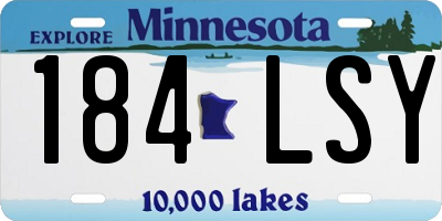 MN license plate 184LSY