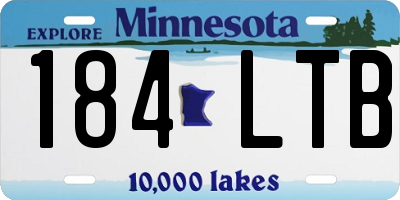 MN license plate 184LTB