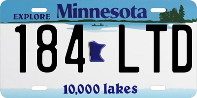 MN license plate 184LTD