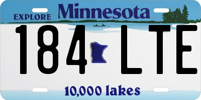 MN license plate 184LTE