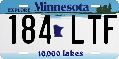 MN license plate 184LTF
