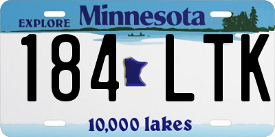 MN license plate 184LTK