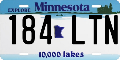 MN license plate 184LTN
