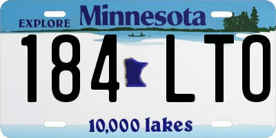 MN license plate 184LTO