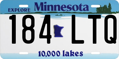 MN license plate 184LTQ