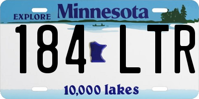 MN license plate 184LTR